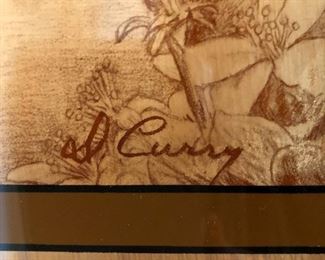 Vintage Dennis Curry Reverse Photo on Glass