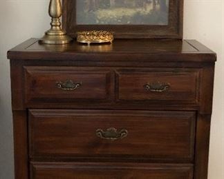 Bedroom Suite: Dresser w Hutch and Mirror, Highboy, Nightstand, Dresser, Small Dresser/Nightstand
