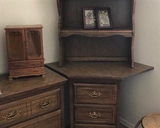 Bedroom Set: Dresser, Nightstand and Matching Corner Desk