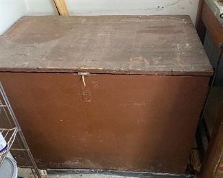 large wood storage box