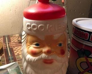 Vintage plastic Santa cookie jar
