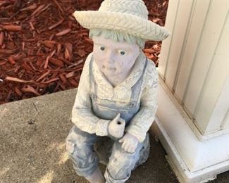 . . . cement boy in straw hat