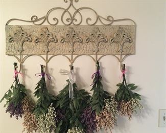 . . . I love this wrought-iron rack -- great for dried flowers, hats, jackets