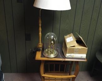 This is a nice end table/magazine rack/lamp combo.