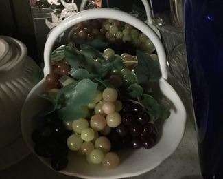 . . . a nice milk glass basket with grapes