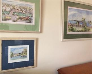 Assorted Framed Pictures including Bermuda Scenes Various Prices