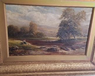 Original Oil Painting Pastrol Scene