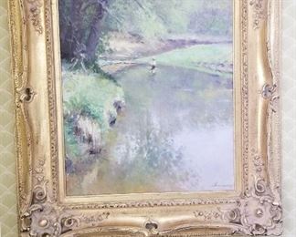 Original Oil Painting River Scene