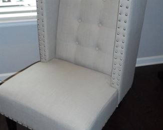 Contemporary high back chair w/nail heads