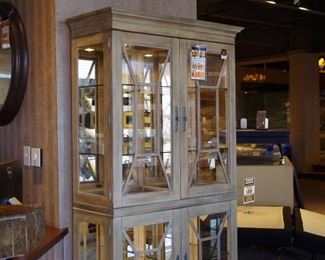High-end large curio with glass shelves and touch lighting
