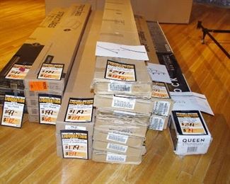 Bed frames, queen, king, twin, full, free standing and hook on frames