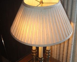 HEAVY BRASS LAMP 27 INCHES TALL $30