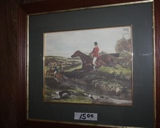 FRAMED HUNTING SCENCE PICTURE $15