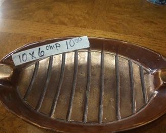 MCM ASHTRAY ~ 10 X 6 WITH CHIP (ABOVE 1 IN 10)  MADE IN ITALY $10 
