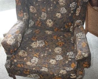 WING BACK VINTAGE CHAIR FADING TO FABRIC  ~ $20