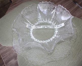 2 PIECE BOWL  (12" ) AND UNDER PLATE 15" ~ $30 