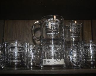 OLD FORT FLYERS GLASS MUGS  ~ 8 PIECE $8