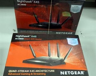 NetGear Nighthawk X4S Smart WiFi Routers With Quad-Stream Architecture For Advanced Gaming And Streaming Model AC2600, Qty 2, New In Box