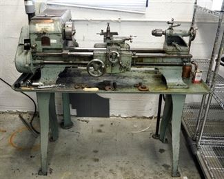 Logan Model 200 Metal Lathe With Stand - 52" x 54" x 32", Powers On