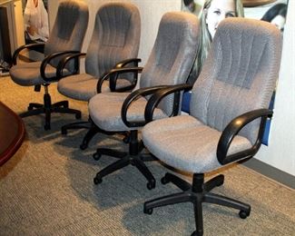 FDL Upholstered Adjustable Rolling Office Chairs, Model 590-369-03-311, Qty 4