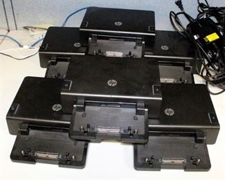 HP Advanced Docking Stations, Model HSTNN-I10X, Qty 6, Including Power Supplies
