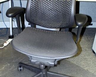 Herman Miller Fully Adjustable Rolling Desk Chair, Model CJ123AAFC, 29.5" W x 15.5" D x 43.5" H; And 45" x 52" Chair Mat