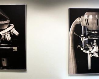 Framed Black And White Laboratory Art Prints, Qty 2, 34.5" x 24"