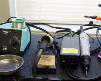 Weller WES51 Soldering Station, Electric Driver, Third Hand Soldering Holder, And More