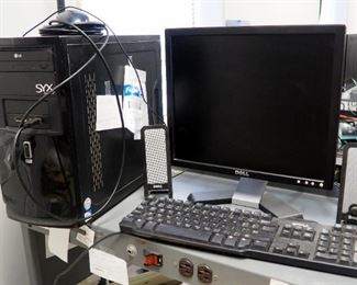 Syx Systemax PC Tower With Windows 7 Pro, 17" Dell Monitor, Keyboard, Mouse, And Speakers