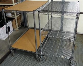 Nexel Stainless Steel Rolling Carts - 40" x 36" x 24", Qty 2