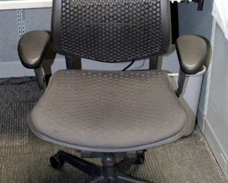 Herman Miller Fully Adjustable Rolling Desk Chair, Model CJ123AAFC, 29.5" W x 15.5" D x 43.5" H; And 53" x 45" Chair Mat
