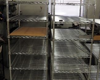 Nexel Stainless Steel Rolling Storage Rack With Adjustable Shelves - 70.5" x 36" x 24", Qty 2