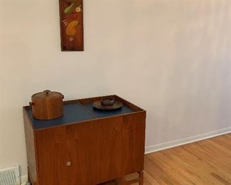 MCM Rolling Teak Dry Bar Cabinet by Niels Erik Glasdam Jensen