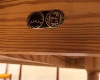 MCM Teak J.L. MOLLER Models 8 Chair Set with Original Woven Seats and MOGENS KOLD Teak Dining Room Table with Two Leaves