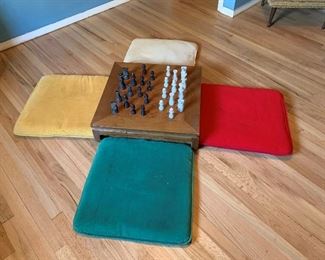 MCM Floor Game Table With Kneeling Cushions