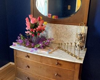 Victorian Marble Topped Vanity