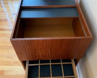 MCM Rolling Teak Dry Bar Cabinet by Niels Erik Glasdam Jensen