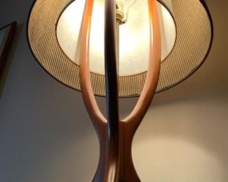 Mid Century Modern Danish Adrian Pearsall Modeline Walnut Lamp