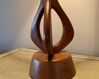 Mid Century Modern Danish Adrian Pearsall Modeline Walnut Lamp