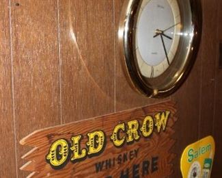 Vintage Old Crow whiskey SOLD HERE sign