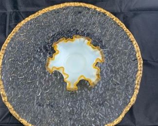 serving tray with dip bowl