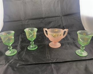 desert dishes and cups