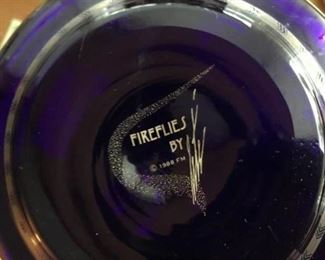 Stamp on bottom of Erte Fireflies vase.