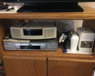 Bose Wave Radio/CD and Remote (AWRCC1), Panasonic DVD Player DVD-RV30, Netgrear Arlo Pro Wireless HD Security Camera System.