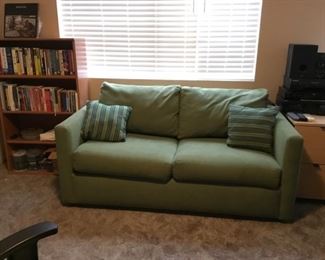 Microfiber sofa bed.