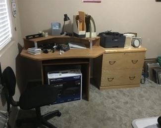 Office Desk, File Cabinet and Chair