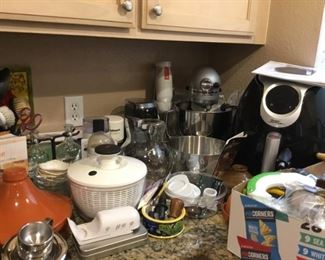 Misc. Kitchenware. Power Air Fryer, KitchenAid Mixer, Cuisinart, XO Salad Spinner, Tangine and more.