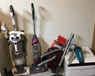 Vacuums (Shark Professional, Shark Rotator, Miele Canister, CarVac), Toshiba Air Conditioner