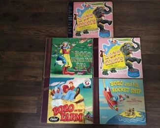 Vintage Capitol Record Readers (BOZO at the Circus, BOZO under the Sea, BOZO at the Circus, BOZO and his Rocket Ship)