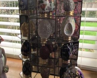 12 Franklin Mint Collector's Treasury of Eggs (Limoges, Cybis, Ukrainian, Marble,Cinnabar, Cloisonne, Golen Filigree, Russian Lacquer Style, Pewter,Satsuma,Cut Crystal, Parian Style).